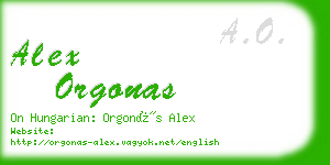 alex orgonas business card